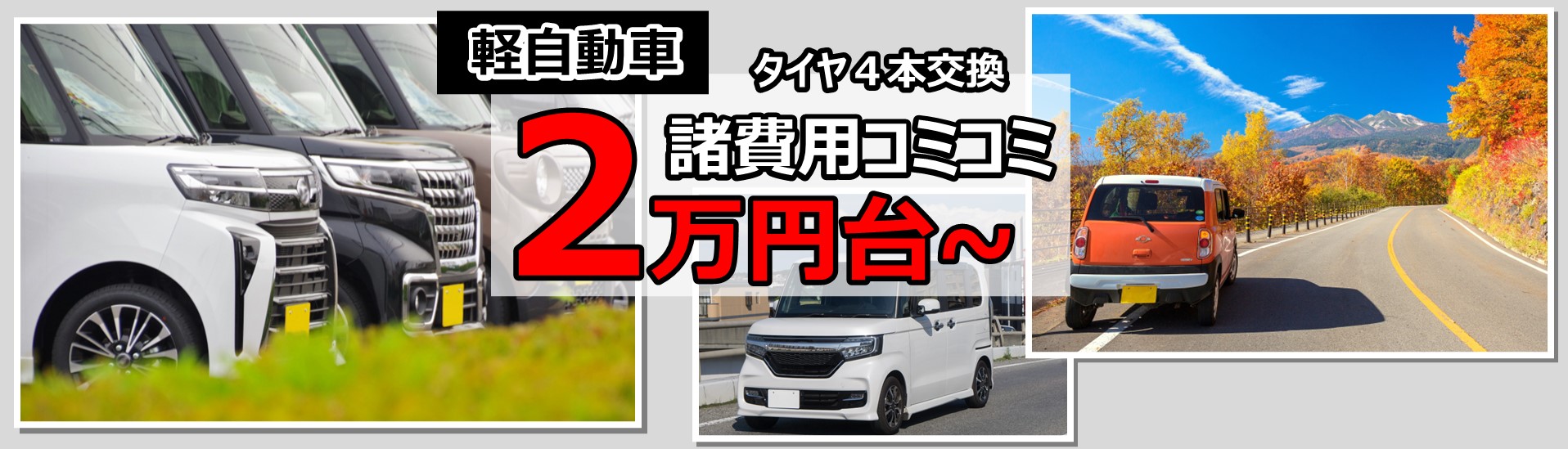 諸費用コミコミ2万円台～！予算で探す軽自動車特集 | タイヤの通販 